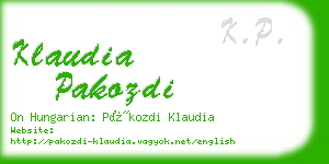 klaudia pakozdi business card